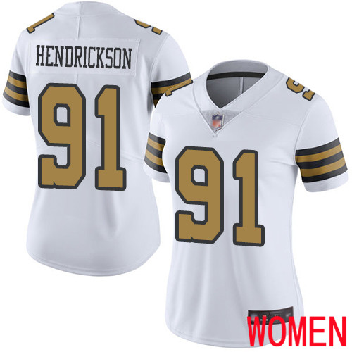 New Orleans Saints Limited White Women Trey Hendrickson Jersey NFL Football #91 Rush Vapor Untouchable Jersey->women nfl jersey->Women Jersey